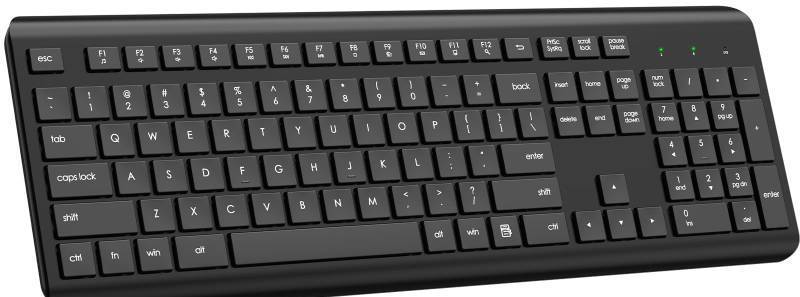 lot 3619 image: Wireless Keyboard Combo, Full Size Silent Ergonomic Keyboard , Long Battery Life, 2.4G Lag-Free Cordless Mice Keyboard for Computer, Mac, Laptop, PC, Windows&nbsp