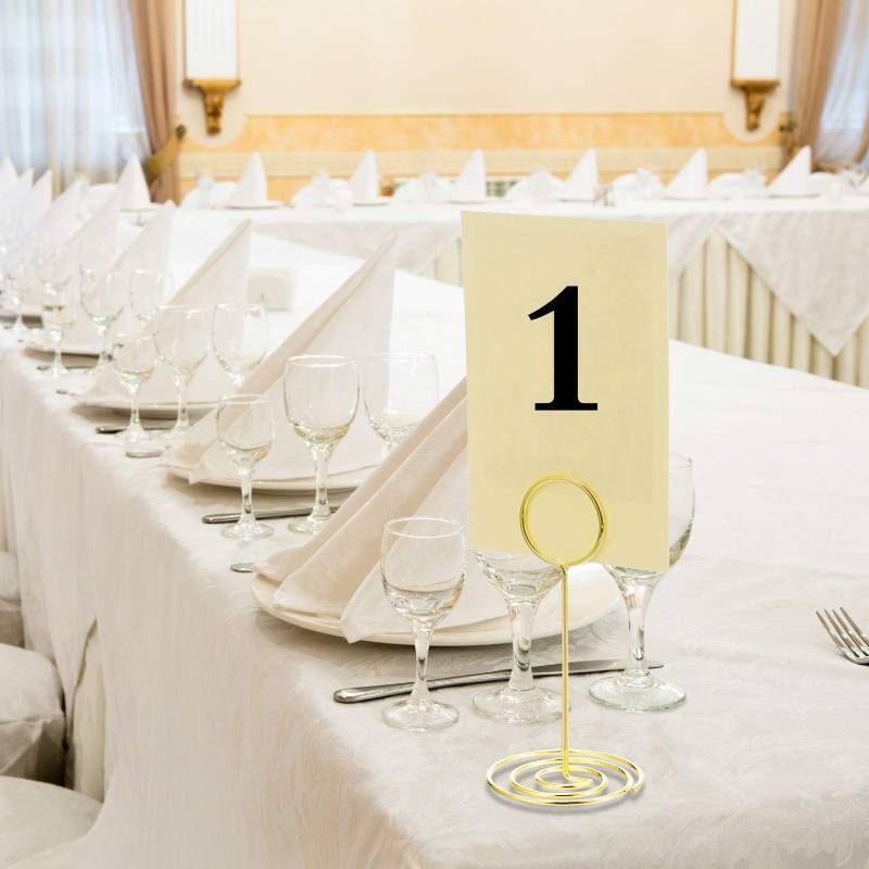 lot 3622 image: TecUnite 24 Pieces 3.35 Inch Table Number Holder Place Card Photo Holder Picture Name Menu Clips Memo Cards Stand for Wedding Reception Anniversary Birthday Party Centerpieces (Gold)&nbsp&nbsp