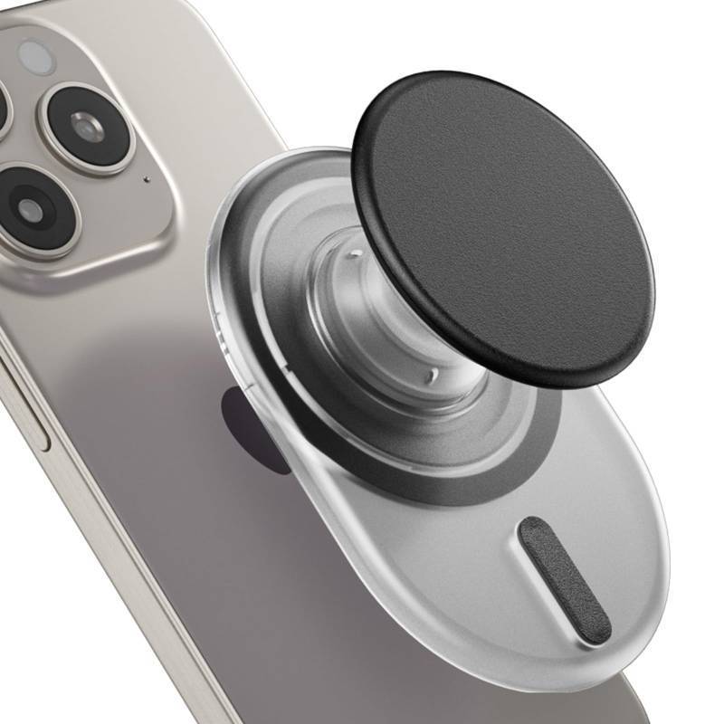 lot 3720 image: AUROX for MagSafe Phone Grip, Magnetic Phone Grips, Expandable Collapsible Mobile Phone Grip Stand Holder with Kickstand for Magsafe Stand Compatible for iPhone 17 16 15 14 13 Series,Transparent Black&nbsp