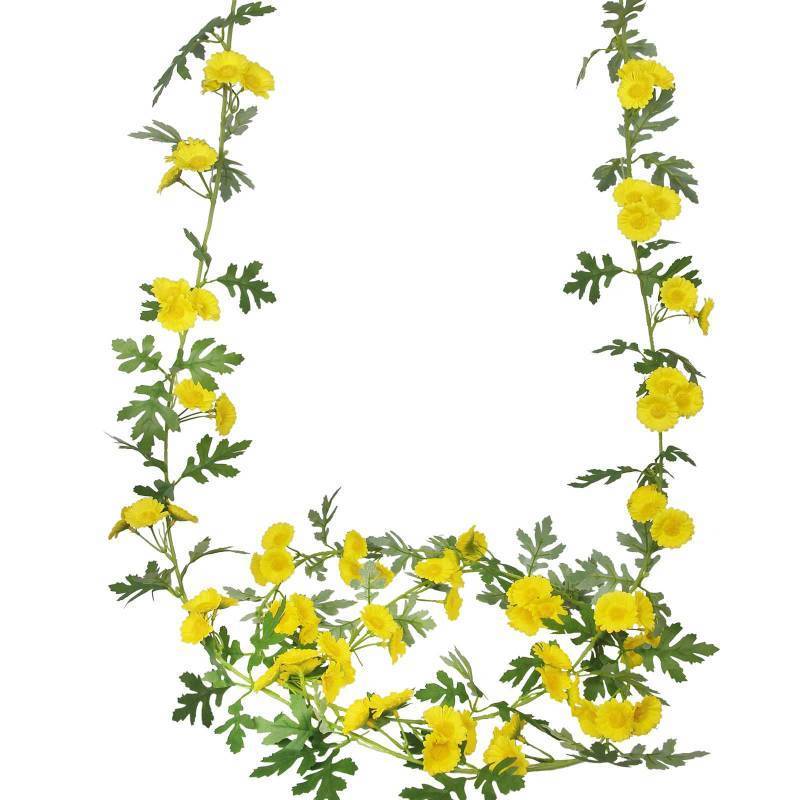 lot 3741 image: GhuaH 2 Pcs Wildflower Garland Spring Flowers Garland Yellow Artificial Daisy Flowers and Leaves Faux Floral Vine for Mantle Baby Shower Wedding Arch Front Door Porch Staircase Summer Decor&nbsp