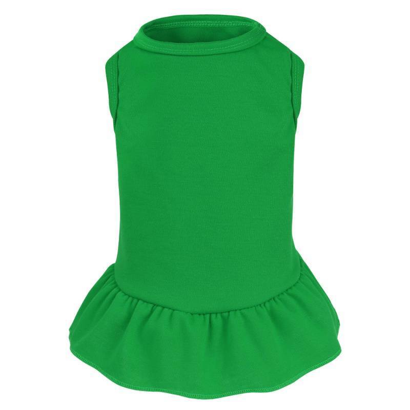 lot 3762 image: Dog Dresses Cat Skirt Solid Color Dog Clothes Summer Sleeveless Puppy Girl Clothes for Small Pet Dogs Cats (Dark Green, Small)&nbsp