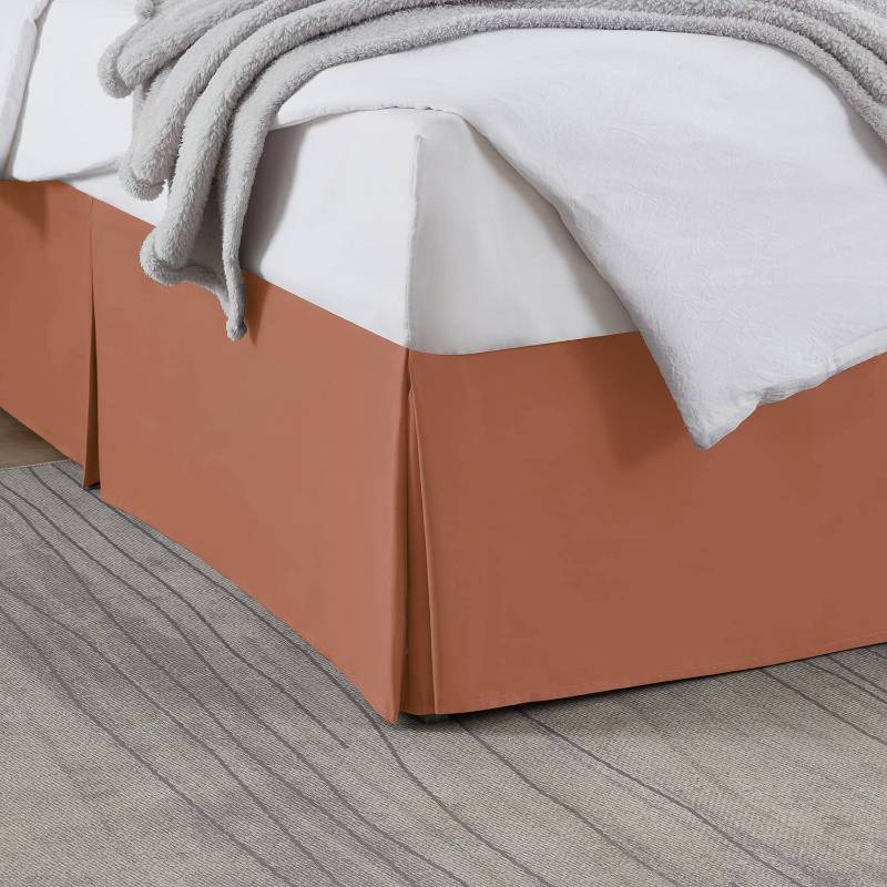 lot 4003 image: Nestl Rust Full Bed Skirt - Full Size Bed Skirt 14 Inch Drop - Brushed Microfiber Bed Skirts - Hotel Quality Pleated Bed Skirt - Shrinkage &amp Fade Resistant&nbsp