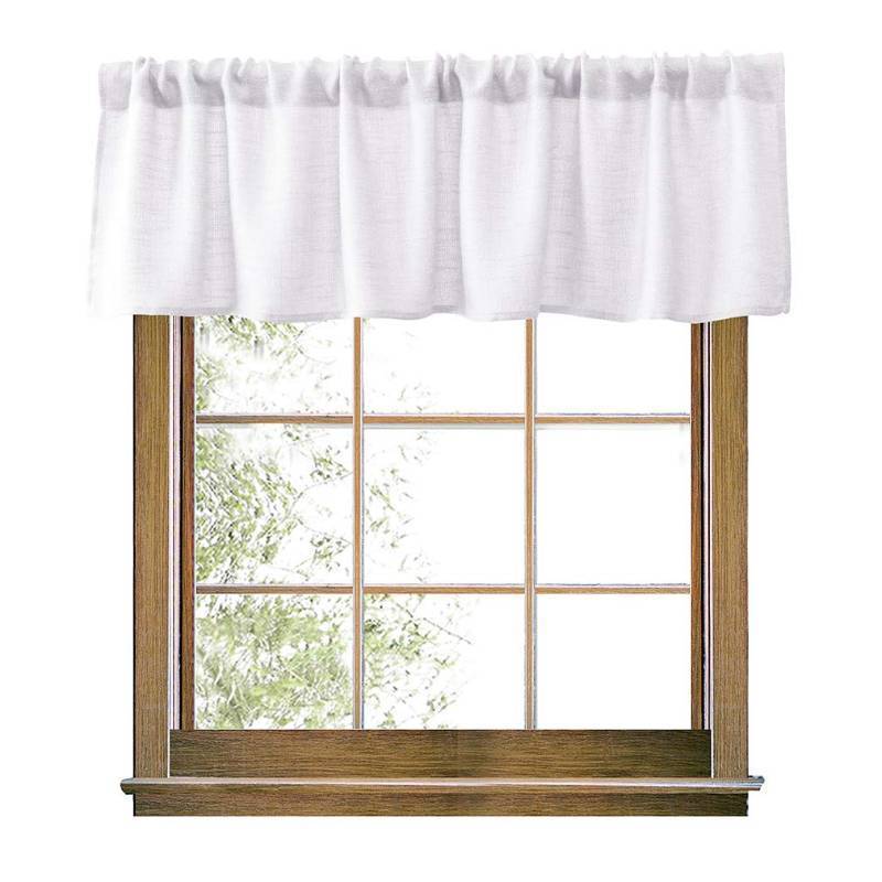lot 4272 image: Valea Home Burlap Natural Valance Rod Pocket Window Curtain Valance Rustic Home D�cor 56 by 14 Inches, White&nbsp