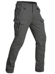 lot 5413 image: NAVEKULL Mens Tactical Pants Lightweight Stretch Flex Work Pants Cotton Relaxed Fit Cargo Pants Multi Pocket EDC Utility Construction Pants Military Combat Trousers Outdoor Hiking Pants Grey 34x30 - Retail $39