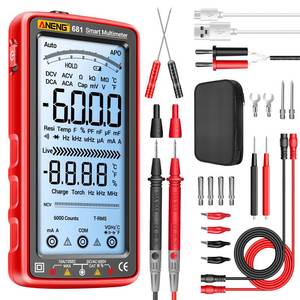 lot 5465 image: ANENG Digital Multimeter Tester Auto-Ranging TRMS 6000 Counts Voltmeter Smart Rechargeable Meter Measures ACDC Current,NCV,Voltage,Ohm,Amp,Resistance,Diodes,Countinuity,Capacitance,Temperature - Retail $40