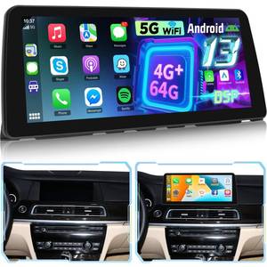 lot 5479 image: EKAT 12.3 Inch Android Car Stereo for BMW 7 Series F01F02 with CIC (2010 2011 2012), 1920  720P Touchscreen Radio with Wireless Carplay & Android Auto, 32EQ DSP WiFi GPS SWC  AHD Backup Cam, 464G - Retail $300