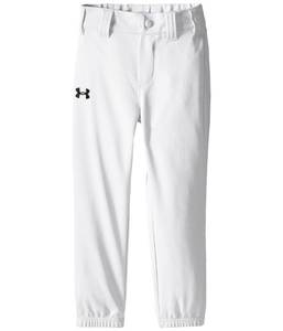 lot 5504 image: Under Armour Boys Pre-School UA Baseball Pants 6 White - Retail $20