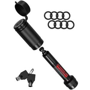 lot 5516 image: TYT Trailer Hitch Lock for 2 Receiver, Class IIIIV, 58 Dia x 4 Extra Long Hitch Pin, Anti-Theft Trailer Receiver Lock with 2 Keys & 8 O-Rings (Black) - Retail $17