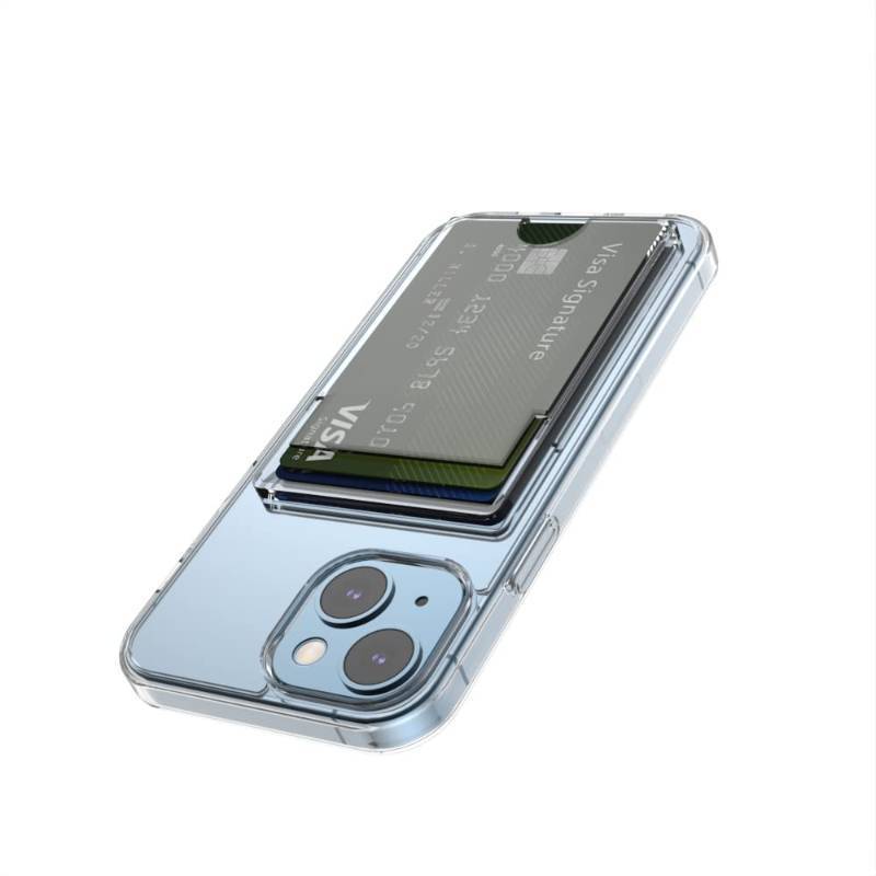 lot 4658 image: Wuwedo for iPhone 13 Clear Wallet Case, Anti-Yellowing Slim Fit Thin TPU Bumper  PC Back Case with 2 Cards Holder - Retail $11