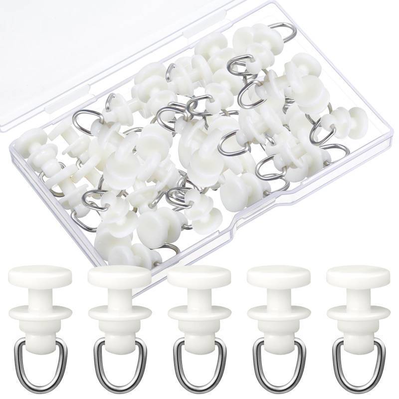lot 4665 image: Craftsatin 50 Pcs Plastic Curtain Track Roller Hooks Ceiling Sliding Curtain Glider Accessories for Living Bedroom Shower Privacy Rv Garage Divider Track and Hooks - Retail $7