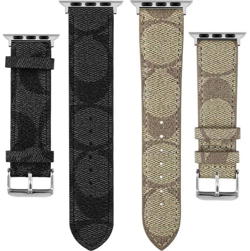 lot 4770 image: NYENEIL Compatible with Apple Watch Ultra Band 42mm 44mm 45mm 46mm 49mm Series 10987654321iwatch bands,Luxury Soft Strap Replacement Sport Wristbands for Women Men Brown White - Retail $14