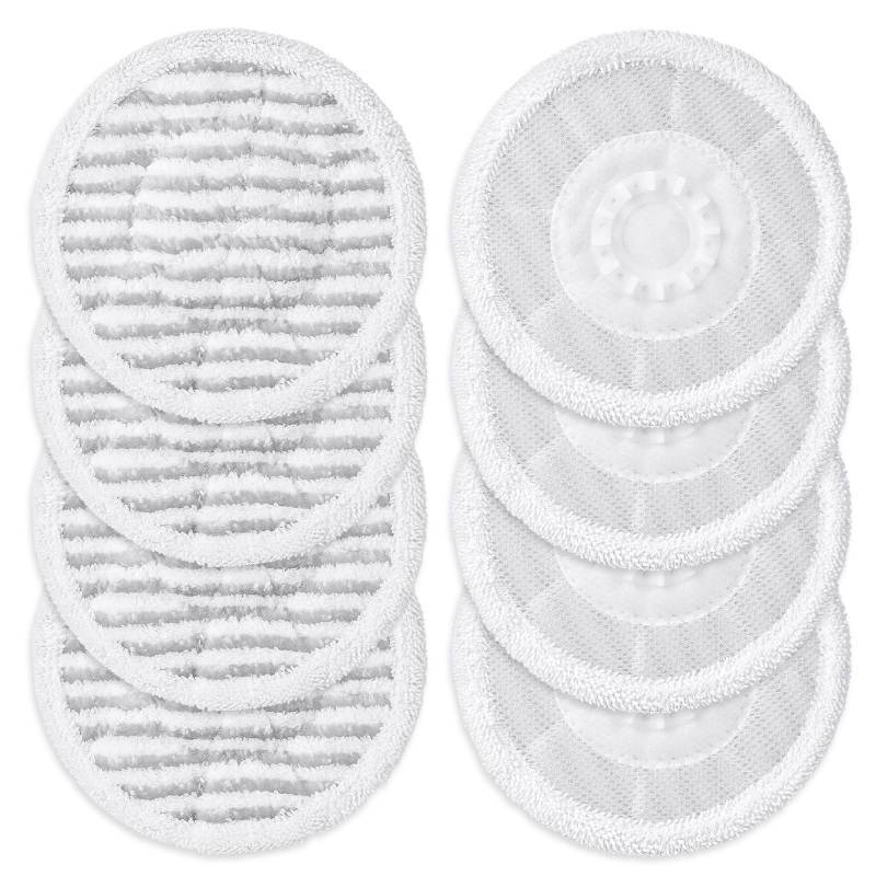 lot 5003 image: Jikefa 8 Pack Steam Mop Pads Compatible with Shark S8201 S8001 S7001 S7201 S7005 S7000 Series, S7000AMZ S7001TGT Microfiber Replacement Scrub Pad, All-in-One Reusable Cleaning Refills for Hard Floor - Retail $16