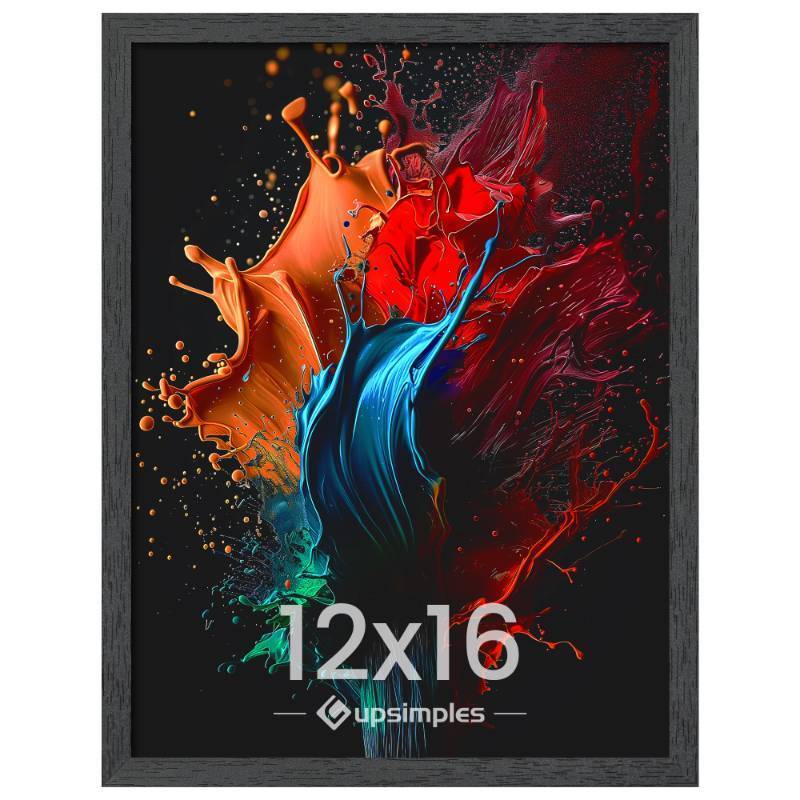 lot 5022 image: upsimples 12x16 Picture Frame, Wall Gallery Photo Frames with Engineered Wood, Black 1 Pack - Retail $8