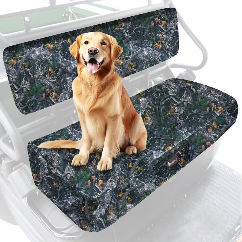 lot 5028 image: StarknightMT Mule Bench Seat Cover Compatible with Kawasaki Mule 600610 2005-2016 & Mule SX 2017-2023, Waterproof Oxford Fabric UTV Camo Seat Cover Accessory Part - Retail $43