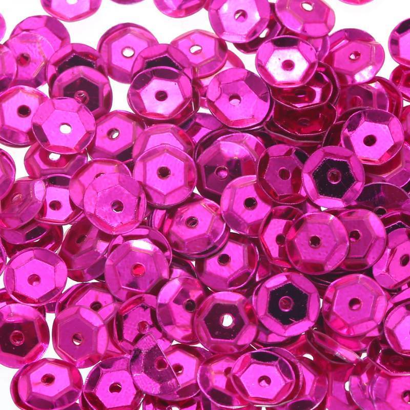 lot 5044 image: 4500Pcs 6mm Loose Sequins Bulk Cup, Paillettes Glitter Round Embroidery Craft Sequins Spangles for Sewing Dress Bags Clothing Wedding Christmas Jewelry Making Crafts Decorations(14 Fuchsia) - Retail $7