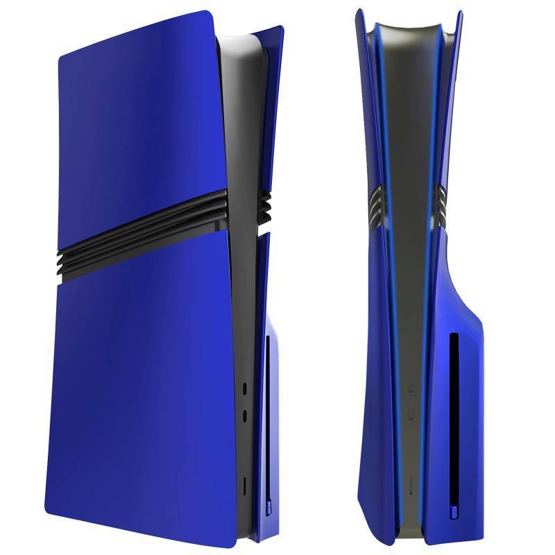 lot 5049 image: Cover Plates for PS5 Pro Disc Edition, Matte Side Shell FacePlates Accessories Compatible with PlayStation 5 Pro Console ABS Replacement Panels Case (Blue) - Retail $36