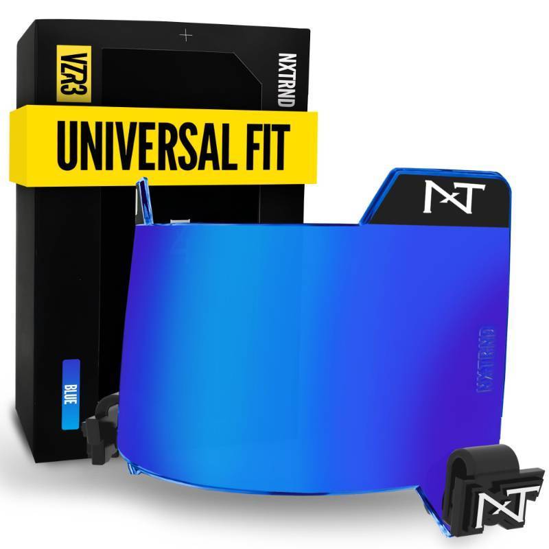 lot 5069 image: Nxtrnd VZR3 Football Visor, Curved Lens Technology, Fits Adult & Youth Football Helmets (Blue) - Retail $60