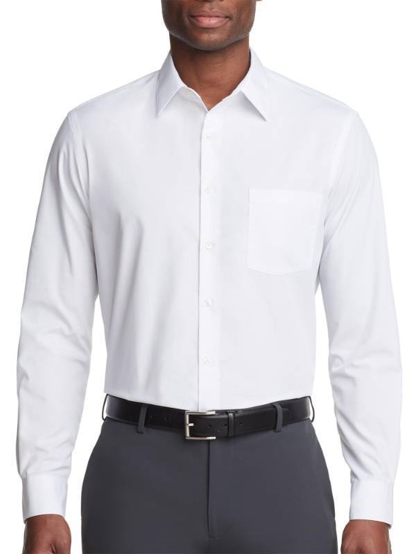 lot 5200 image: Van Heusen Mens Dress Shirt Regular Fit Poplin Solid, White, 15 Neck 32-33 Sleeve - Retail $14
