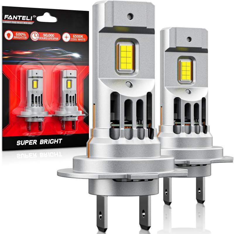 lot 5203 image: FANTELI Latest Bulbs, 90,000LM 6500K White Super Bright, 11 Halogen Size, 6500K Cool White, No Adapter Required, Easy Install Non-Polarity Off Road Lights, Pack of 2 - Retail $25