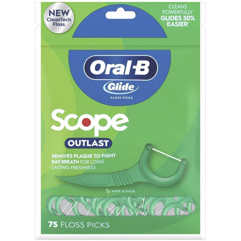 lot 5264 image: Oral-B Glide Complete Floss Picks, Dental Floss Picks, Scope Outlast, 75-ct, Toothpicks Floss Picks&nbsp