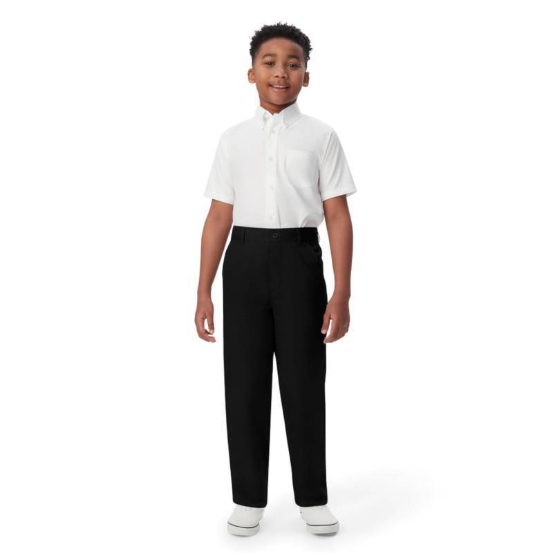 lot 5295 image: French Toast Boys Pull-on Relaxed Fit School Uniform Pant (Standard & Husky), Black, 16 - Retail $14