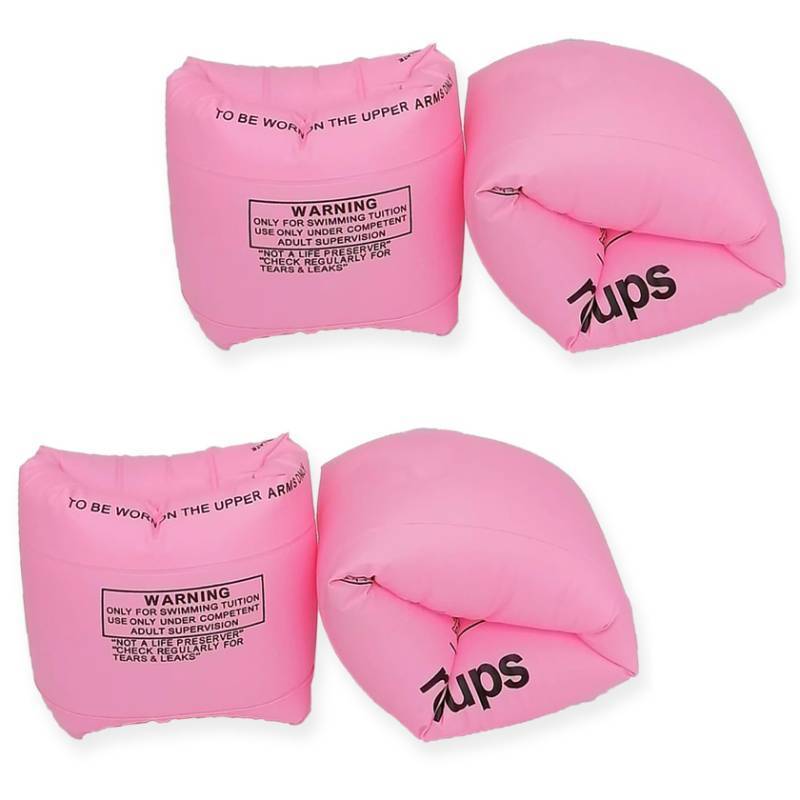 lot 5305 image: 2 Pack Arm Floaties for Kids and Adults- Inflatable Floaties for Kids 6-12yrs, Blow up Water Wings for Toddlers, Swimming Arm Pool Floats for Children and Adults 30-150LBS(Pink and Pink) - Retail $10