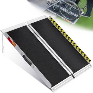 lot 5622 image: VNN Portable Wheelchair Ramp 3FT, Non-Slip Aluminum Ramps for Wheelchairs for Home, Handicap Wheelchair Ramps for Home Steps, Aluminum Loading Dock Plates, Doorways, Curbs, Stairs - Retail $115