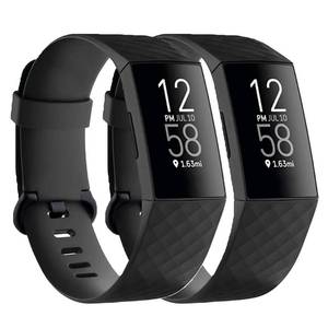 lot 5624 image: Replacement Bands Compatible with Fitbit Charge 4  Fitbit Charge 3 Bands for Women Men, Silicone Fitness Sport Wristbands for Women Men Small BlackBlack (2 Pack) - Retail $10