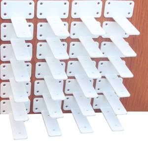 lot 5665 image: 24 Pack - 5 inch White Hidden L Shelf Bracket (15 Inch Thicked) Iron Floating Shelf Brackets Rustic Industrial Metal Brackets for Shelf Support - Retail $60