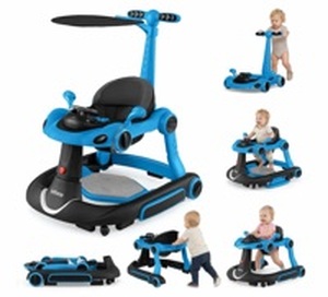 lot 4569 image: INFANS 6-in-1 Baby Walker with Push Car, Bouncer, Rocker, Music & Lights - Retail $90