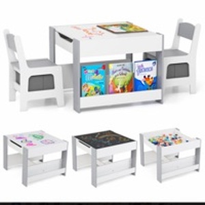 lot 4572 image: 4-in-1 Kids Activity Table and Chair Set with Storage - Retail $89