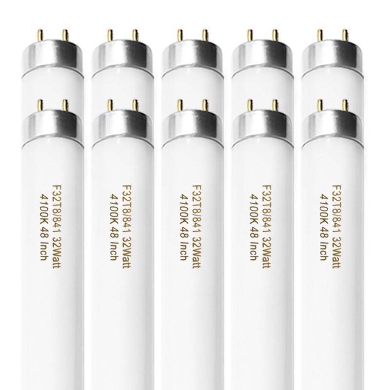 lot 1285 image: Konideke F32T8841 32W 48 Inch T8 Fluorescent Tube Light Bulb, T8 Fluorescent Bulbs 4 Foot, 4ft Light Bulb, 4100K Cool White, 2850 Lumens, G13 Medium Bi-Pin Base,10 Pack - Retail $60