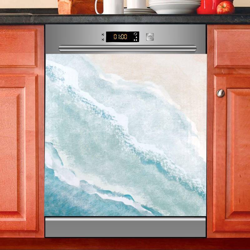 lot 1293 image: Bohemian Beach Dishwasher Magnet Cover Sticker Magnetic Refrigerator Panel Front Door Fridge Microwave Decal Decorative - Retail $31
