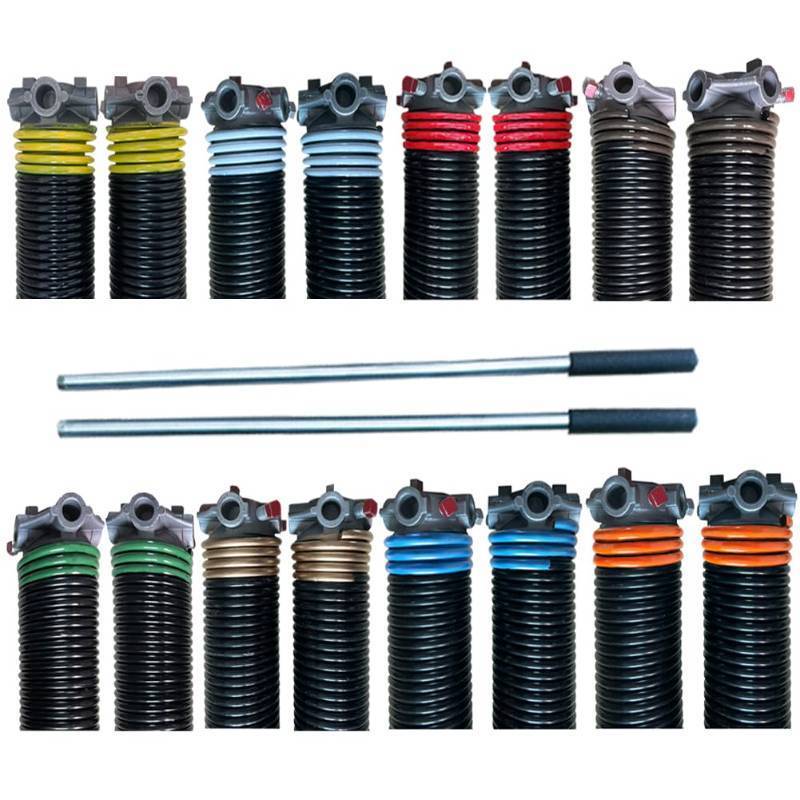 lot 1299 image: Pair of 2 Garage Door Torsion Springs with Non-Slip Winding Bars, Quality Precision Electrophoresis Black Coated, Minium Life 18,000 Cycles (.207 x 2 x 23) - Retail $59