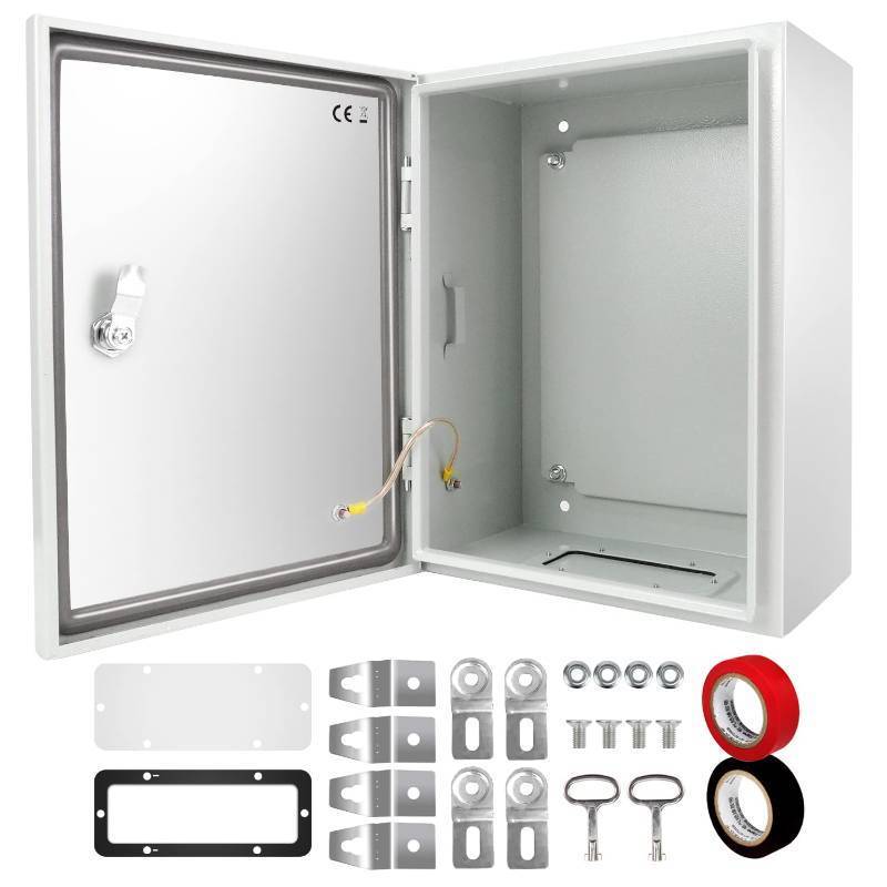 lot 1228 image: Kinchoix Outdoor Electrical Box 20 x 16 x 8 Nema 4X Enclosure Weatherproof Electrical Junction Box Waterproof Electrical Enclosure Lockable Junction Box - Retail $110