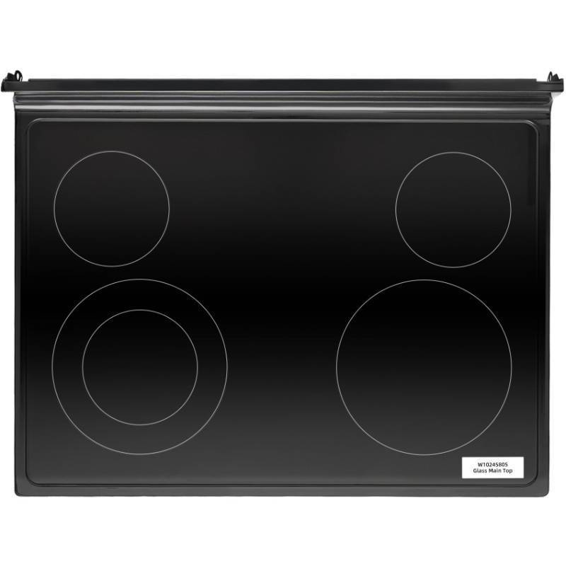 lot 1304 image: W10245805 Glass Main Top Black, WFE320M0EW2 WFE320M0EB2 WFE320M0ES2 YWFE520S0FS2 WFE515S0ES2 WFE515S0ET2 Glass Stove CookTop Replacement, Easy Installation - Retail $350
