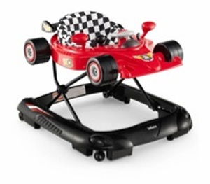 lot 4590 image: INFANS Foldable Baby Walker, Toddler Activity Center Leaning-Seated Walk-Behind with Steering Wheel, Adjustable Height - Retail $60