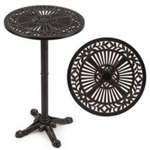 lot 4596 image: Costway 41.5 Inch tall Patio Round Bar Table Cast Aluminum - Retail $120