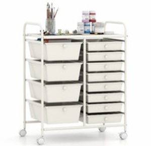 lot 4599 image: 12-Drawer Utility Rolling Storage Cart - Retail $60