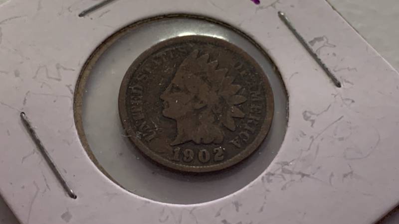 lot 13 image: 1902 Indian Head One Cent Penny Coin
