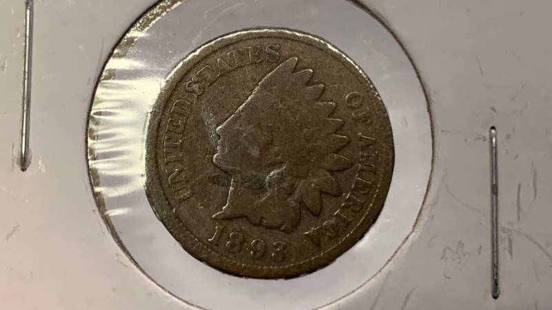 lot 14 image: 1893 Indian Head One Cent Penny Coin