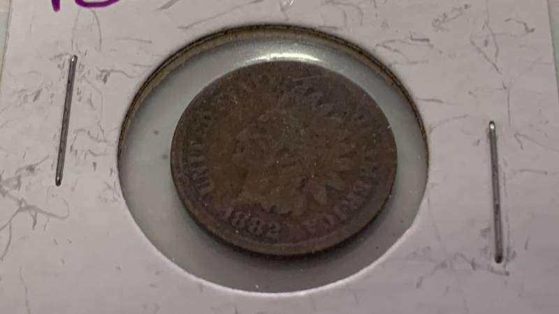 lot 15 image: 1882 Indian Head One Cent Penny Coin