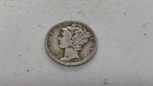 lot 1 image: 1943-D Mercury Silver Dime Coin 90% Silver