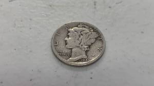 lot 2 image: 1943-S Mercury Silver Dime Coin 90% Silver