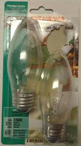lot 352 image: Sylvania 13368 - 60B13FANBL2PK B13 Decor Torpedo Light Bulb