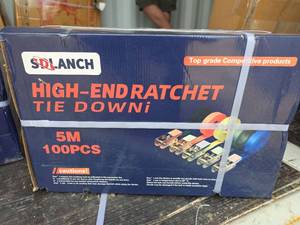 lot 6004 image: SOLANCH High-End Ratchet Tie Down Straps 5M - 100 Pack