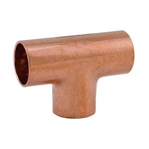 lot 67719 image: 3 x 1-12 x 3 Inch WrotACR Solder Joint Copper Tee, C75281 JonesStephens