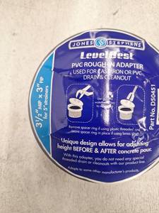lot 67774 image: Jones Stephens LevelBest PVC Rough-In Adapter with Strainer and Drain Body