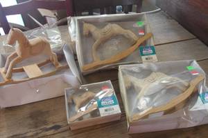 lot 1264 image: NIP Wood Craft Rocking Horse Figures