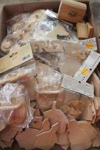 lot 1281 image: NIP Wood Craft Pieces and More